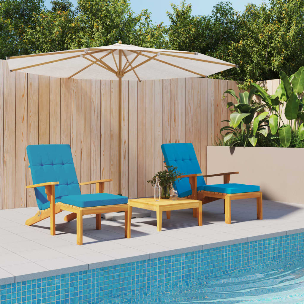 Cuscini per Sedia a Sdraio 2 pz Blu Chiaro in Tessuto Oxford | homemem39