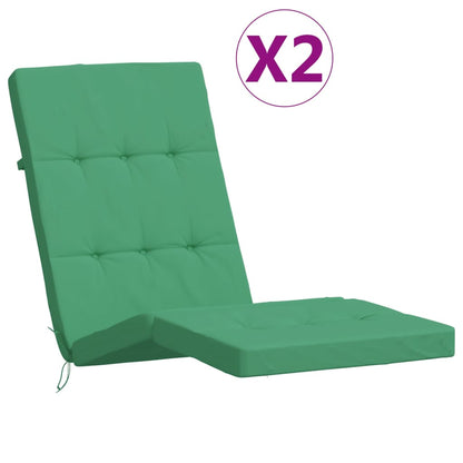 Cuscini per Sedia a Sdraio 2 pz Verde in Tessuto Oxford - homemem39
