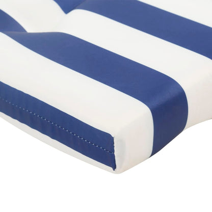 Cuscini Sedia a Sdraio 2pz Strisce Bianche e Blu Tessuto Oxford | homemem39