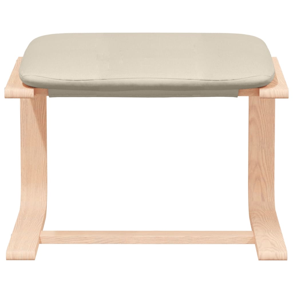 Poltrona Relax con Poggiapiedi Crema in Tessuto - homemem39