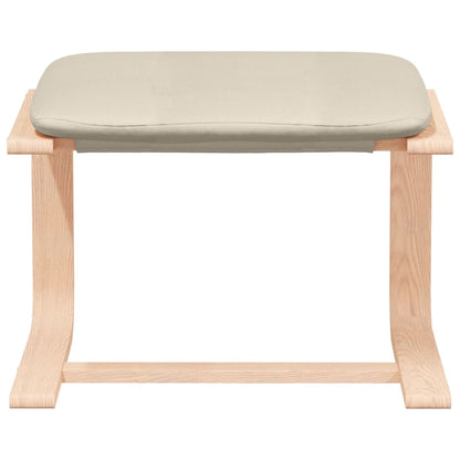 Poltrona Relax con Poggiapiedi Crema in Tessuto - homemem39