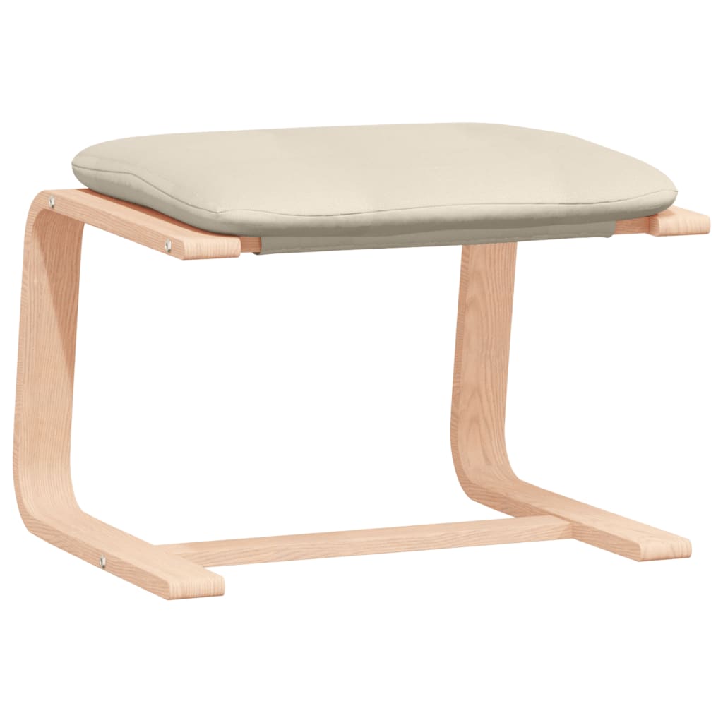 Poltrona Relax con Poggiapiedi Crema in Tessuto - homemem39