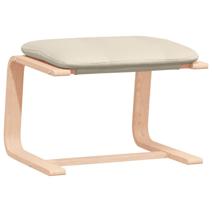 Poltrona Relax con Poggiapiedi Crema in Tessuto - homemem39