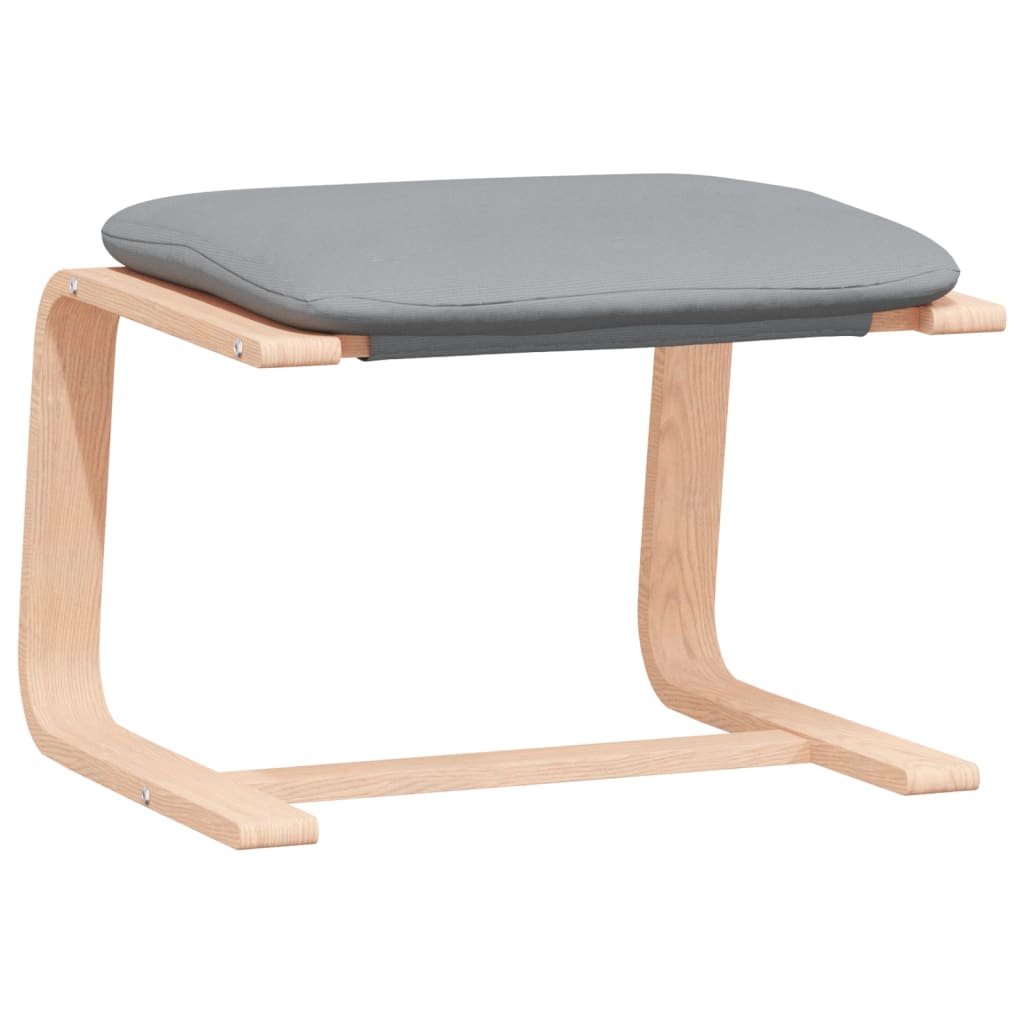 Poltrona Relax con Poggiapiedi Grigio Chiaro in Tessuto - homemem39