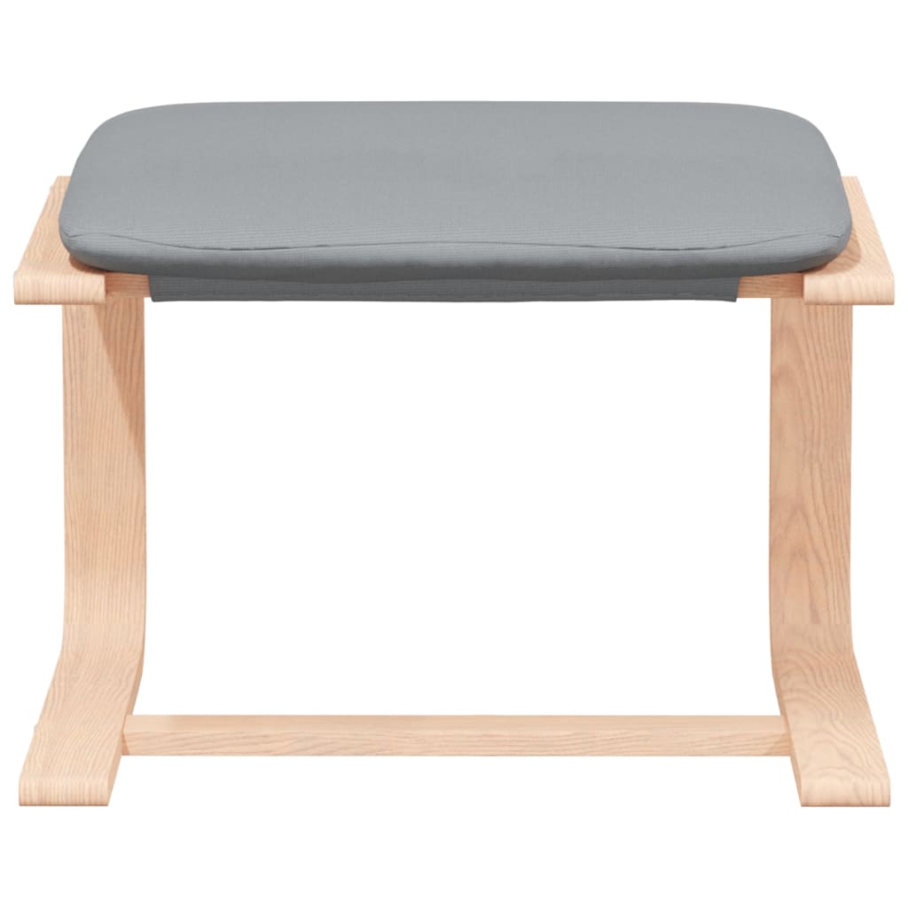 Poltrona Relax con Poggiapiedi Grigio Chiaro in Tessuto - homemem39