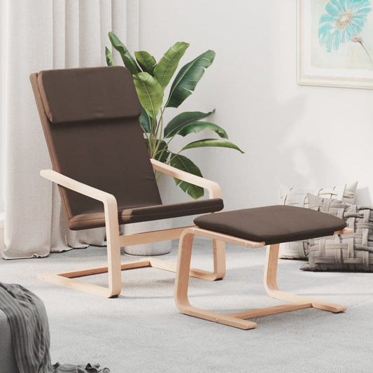Sedia Relax con Poggiapiedi Marrone Scuro in Tessuto | homemem39
