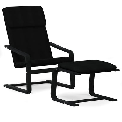 Poltrona Relax con Poggiapiedi Nera in Tessuto | homemem39