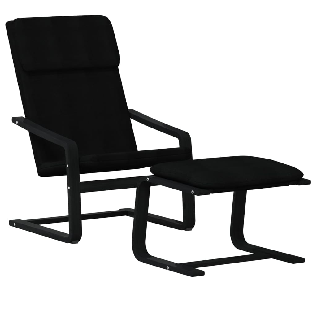 Poltrona Relax con Poggiapiedi Nera in Tessuto | homemem39