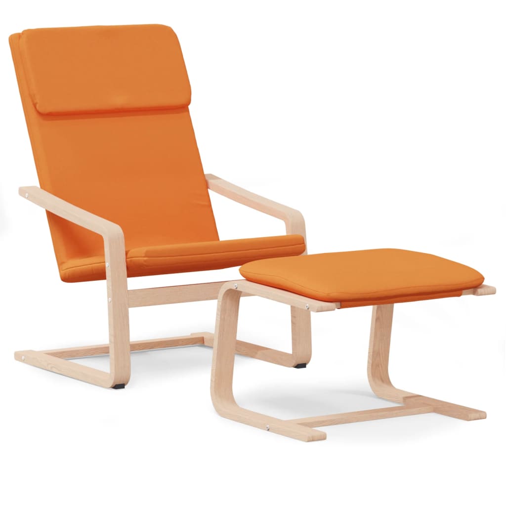 Sedia Relax con Poggiapiedi Giallo Scuro in Tessuto | homemem39