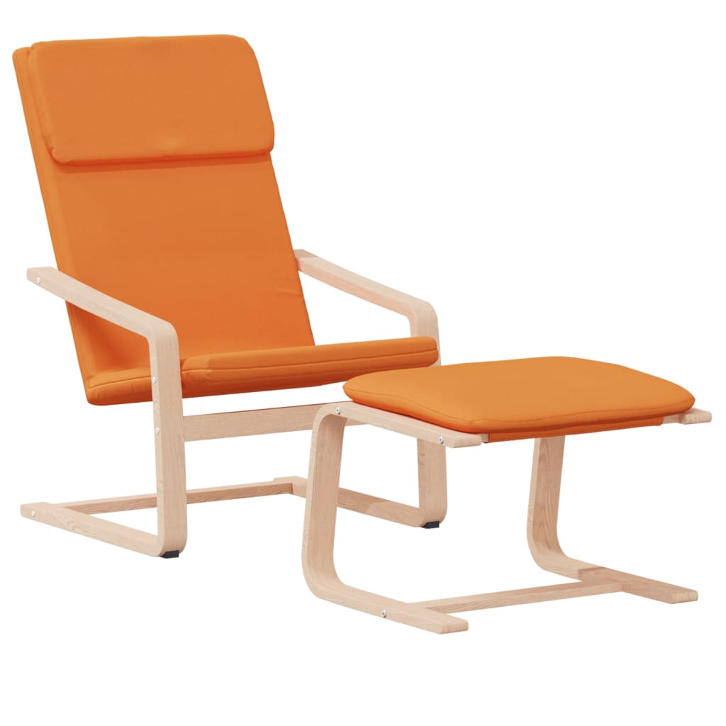 Sedia Relax con Poggiapiedi Giallo Scuro in Tessuto | homemem39