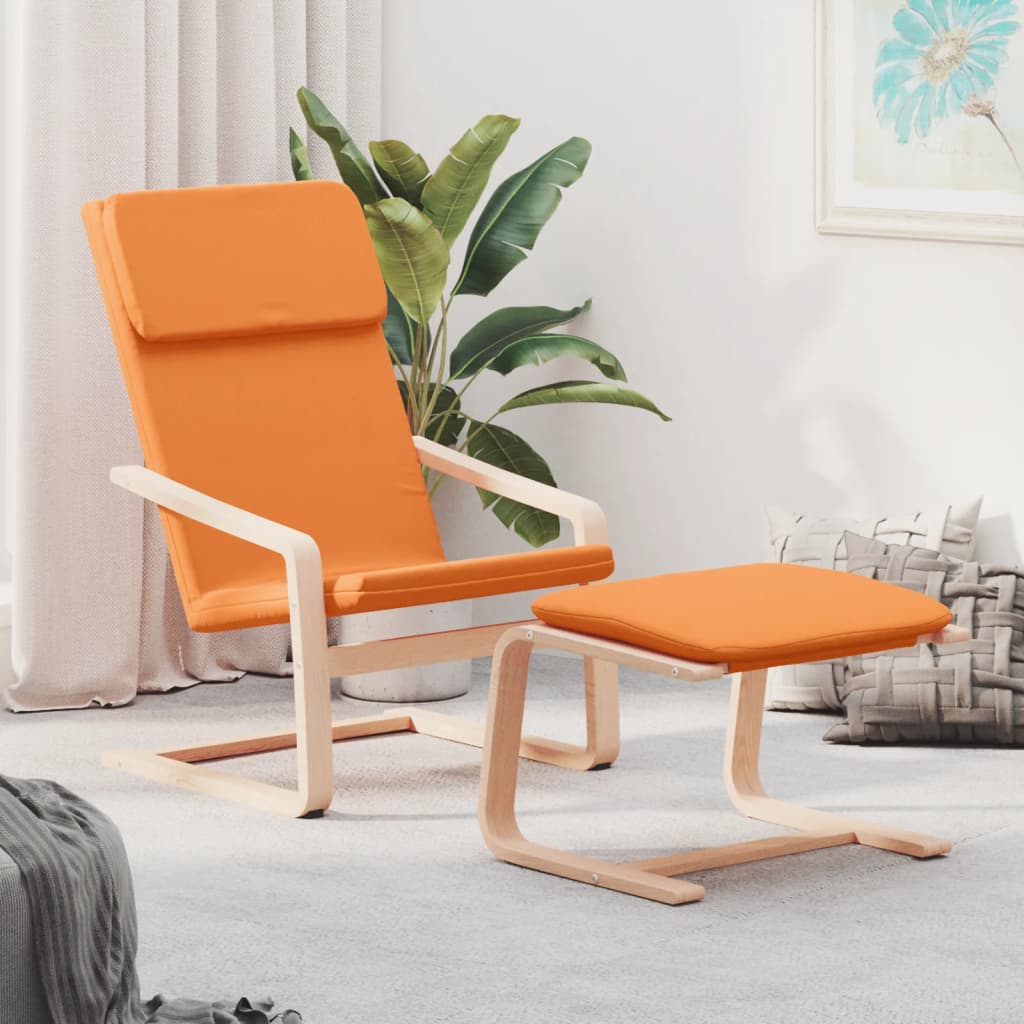 Sedia Relax con Poggiapiedi Giallo Scuro in Tessuto | homemem39