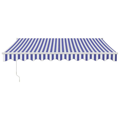 Tenda Sole Retrattile Blu e Bianca 3x2,5 m Tessuto e Alluminio | homemem39