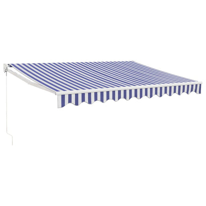 Tenda Sole Retrattile Blu e Bianca 3,5x2,5m Tessuto e Alluminio | homemem39