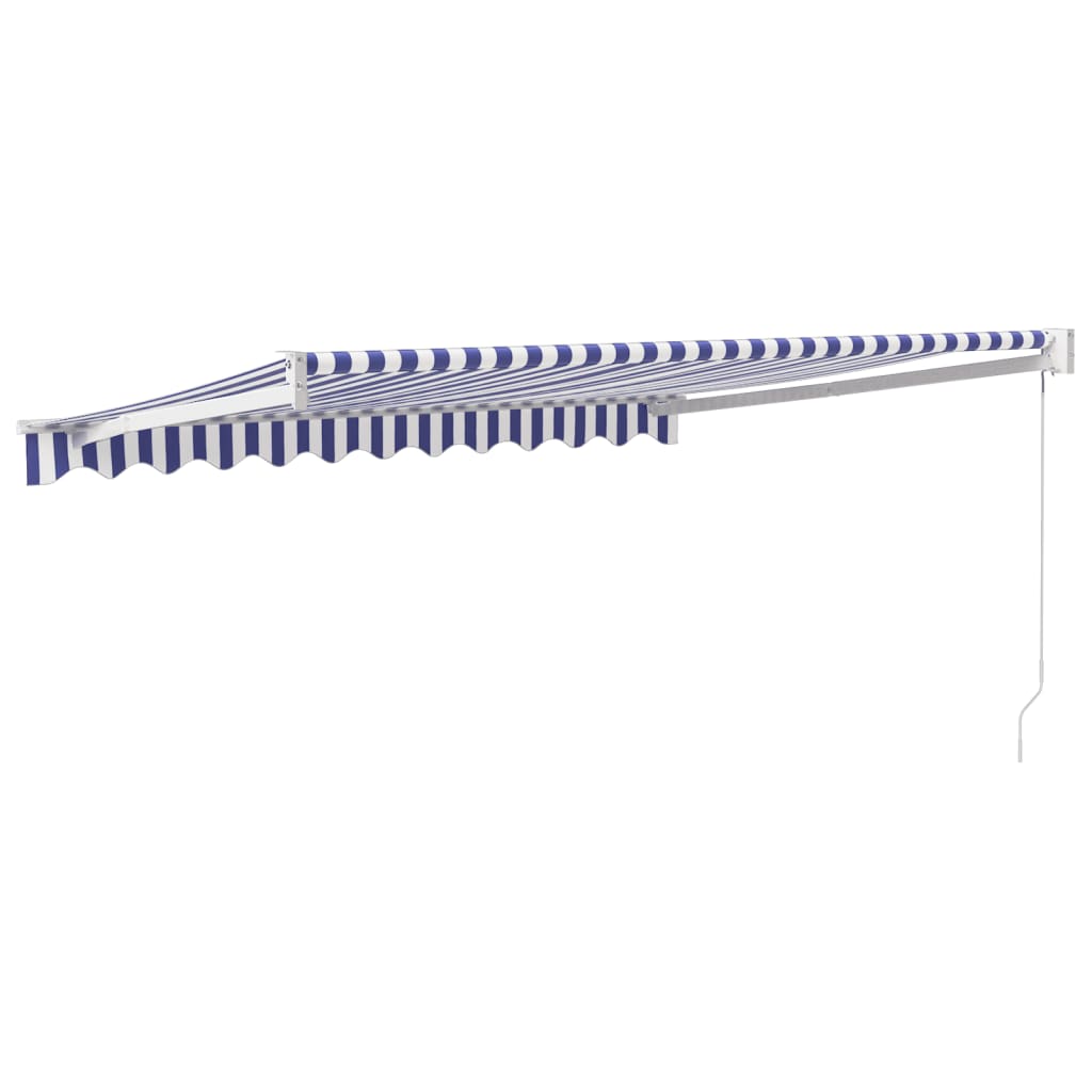 Tenda Sole Retrattile Blu e Bianca 3,5x2,5m Tessuto e Alluminio | homemem39