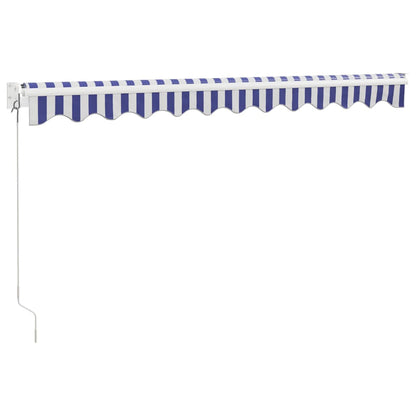 Tenda Sole Retrattile Blu e Bianca 3,5x2,5m Tessuto e Alluminio | homemem39