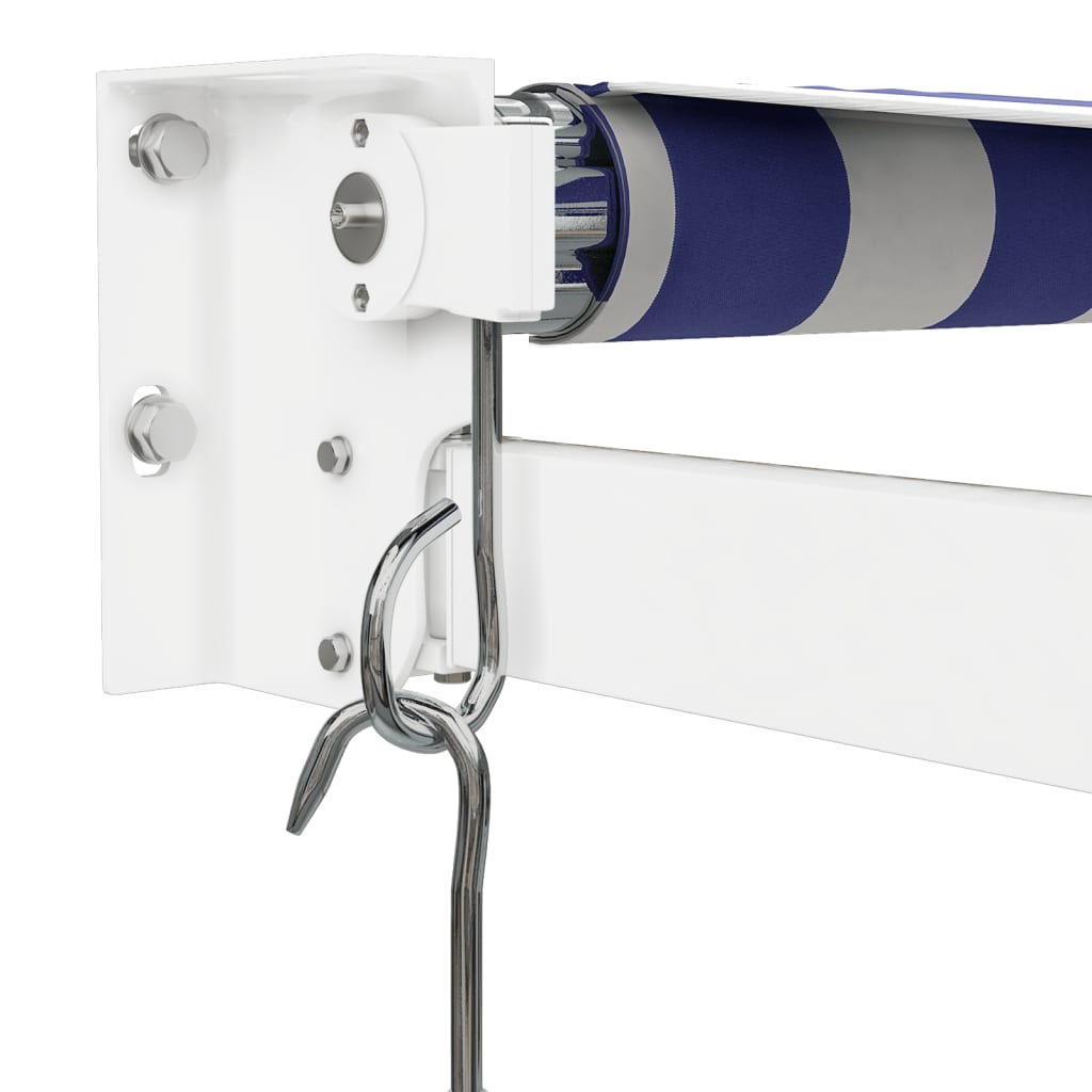 Tenda Sole Retrattile Blu e Bianca 3,5x2,5m Tessuto e Alluminio | homemem39