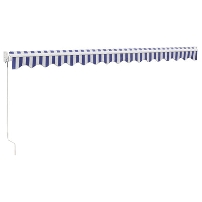 Tenda da Sole Retrattile Blu e Bianca 4x3 m Tessuto e Alluminio | homemem39