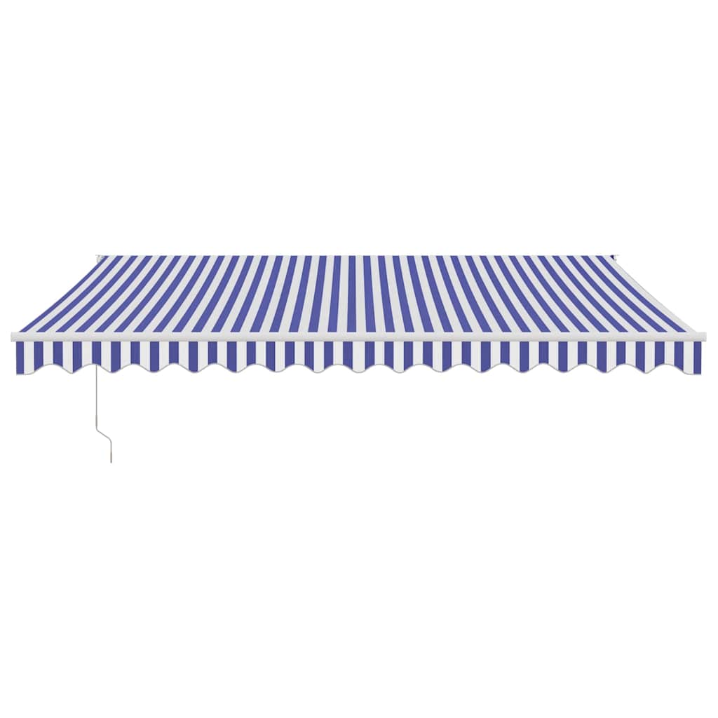 Tenda Sole Retrattile Blu e Bianca 4,5x3 m Tessuto e Alluminio - homemem39