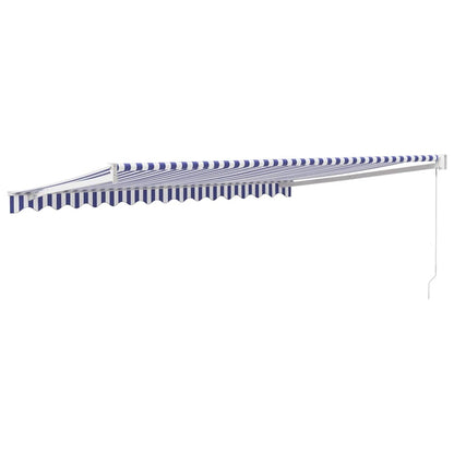 Tenda Sole Retrattile Blu e Bianca 4,5x3 m Tessuto e Alluminio - homemem39