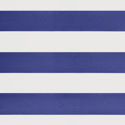 Tenda da Sole Retrattile Blu e Bianca 5x3 m Tessuto e Alluminio