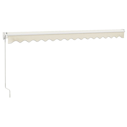 Tenda da Sole Retrattile Crema 4,5x3 m in Tessuto e Alluminio | homemem39