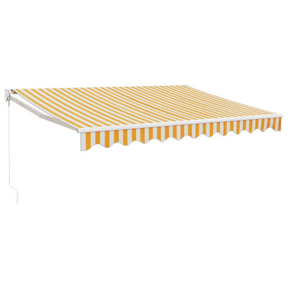 Tenda Retrattile Gialla e Bianca 3,5x2,5 m Tessuto e Alluminio | homemem39