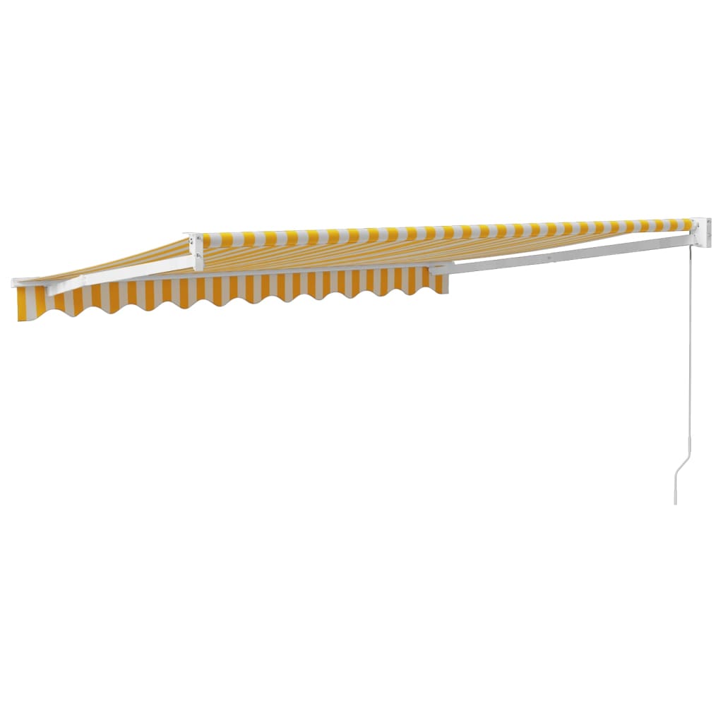 Tenda Retrattile Gialla e Bianca 3,5x2,5 m Tessuto e Alluminio | homemem39