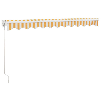 Tenda Retrattile Gialla e Bianca 3,5x2,5 m Tessuto e Alluminio | homemem39