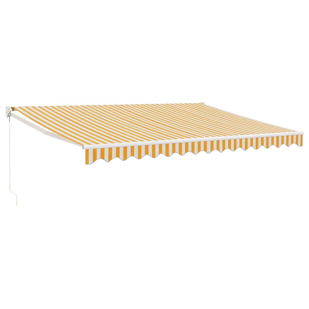 Tenda Sole Retrattile Gialla e Bianca 4x3 m Tessuto e Alluminio | homemem39