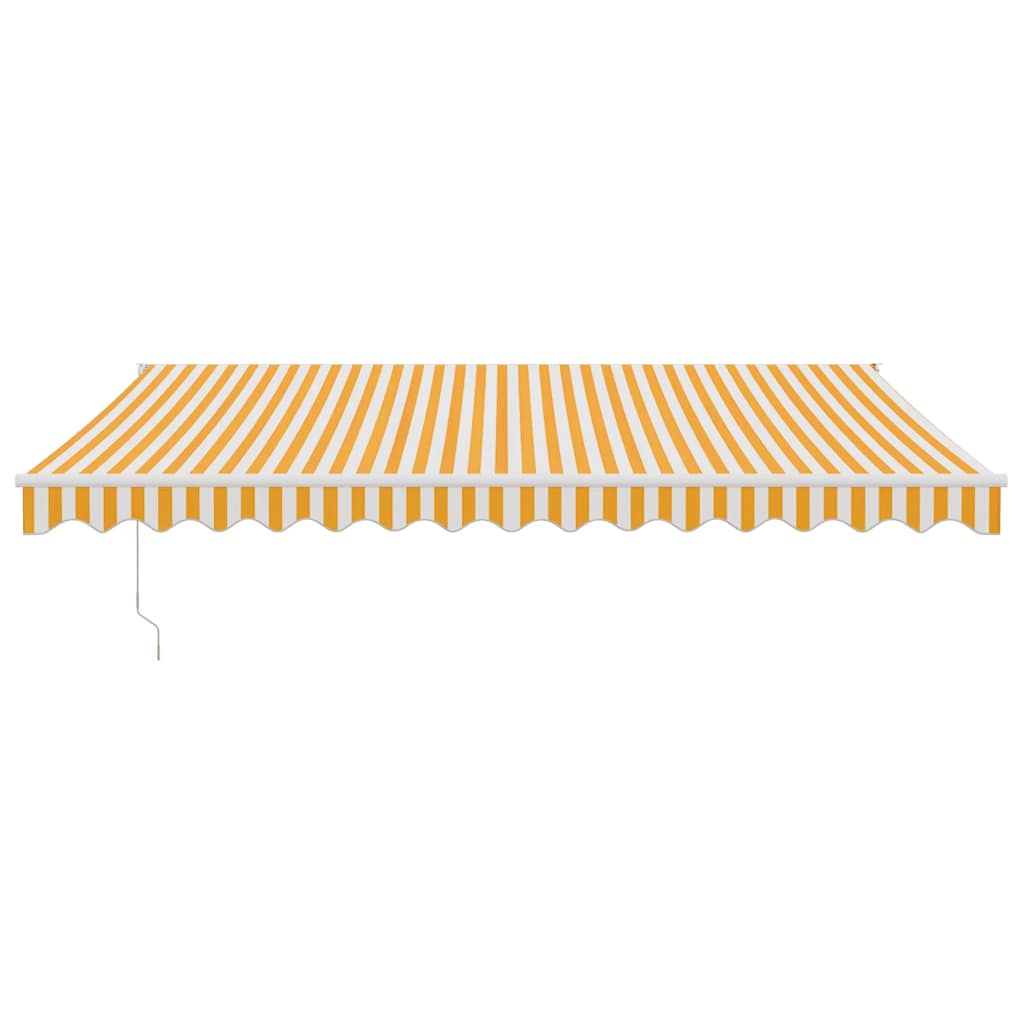 Tenda Sole Retrattile Gialla e Bianca 4x3 m Tessuto e Alluminio | homemem39