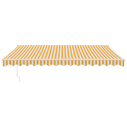 Tenda Sole Retrattile Gialla e Bianca 4x3 m Tessuto e Alluminio | homemem39