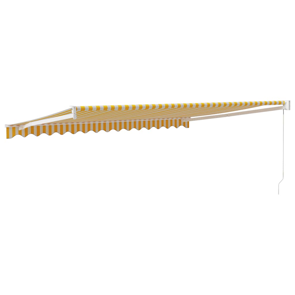 Tenda Sole Retrattile Gialla e Bianca 4x3 m Tessuto e Alluminio | homemem39
