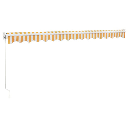 Tenda Sole Retrattile Gialla e Bianca 4x3 m Tessuto e Alluminio | homemem39