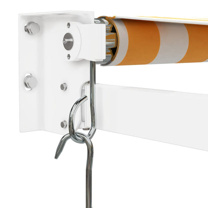 Tenda Sole Retrattile Gialla e Bianca 5x3 m Tessuto e Alluminio