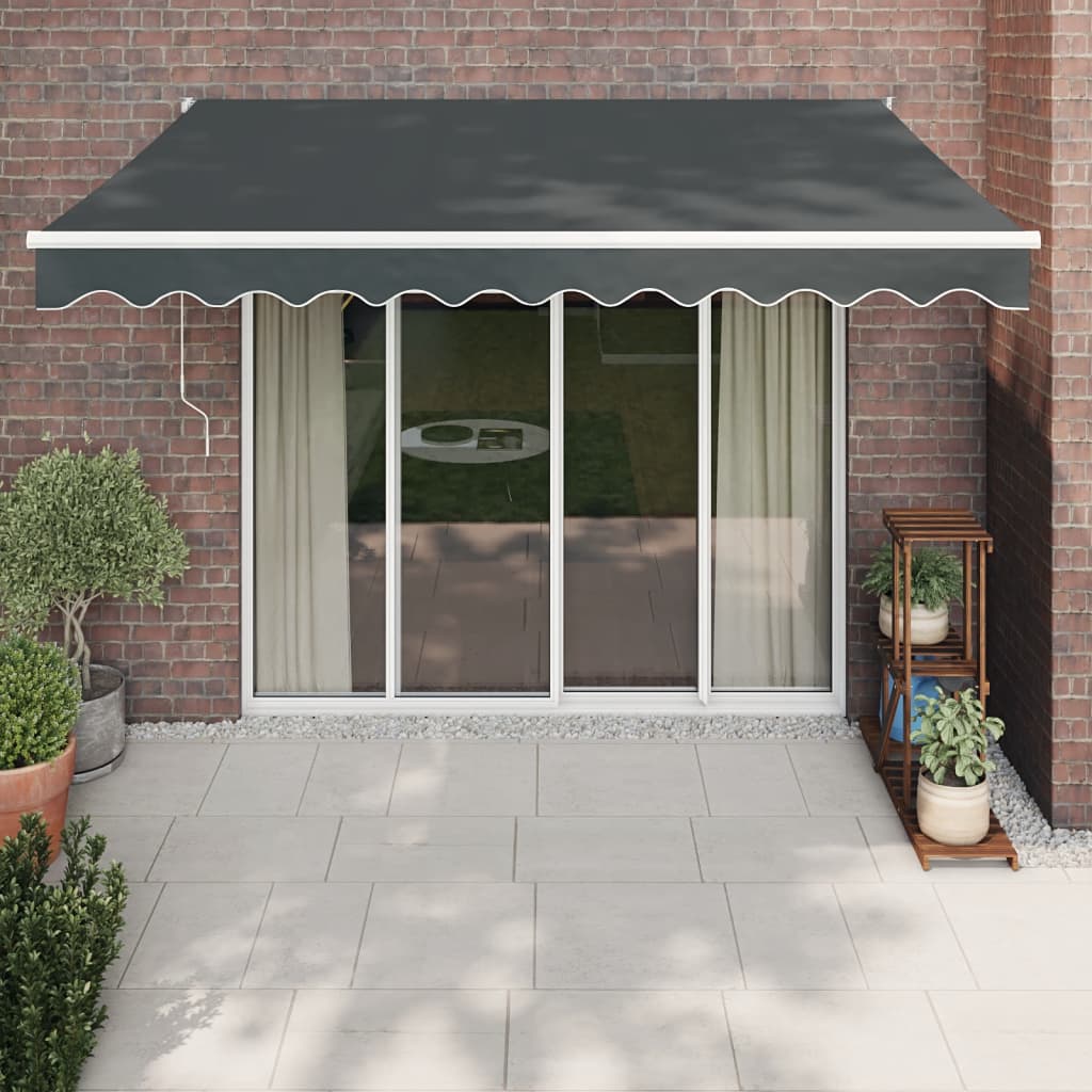 Tenda da Sole Retrattile Antracite 3x2,5 m Tessuto e Alluminio | homemem39