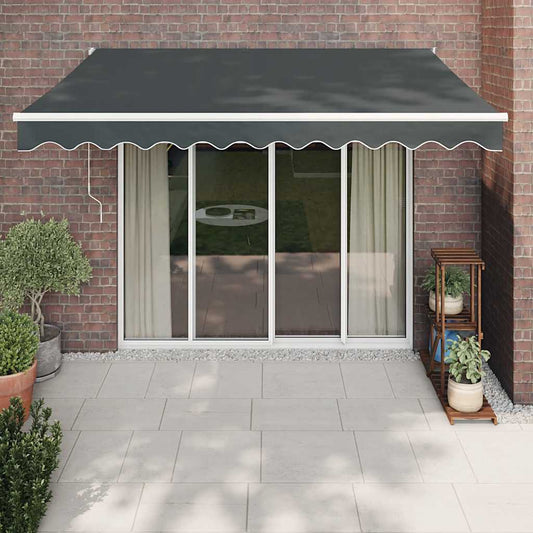 Tenda da Sole Retrattile Antracite 3,5x2,5m Tessuto e Alluminio