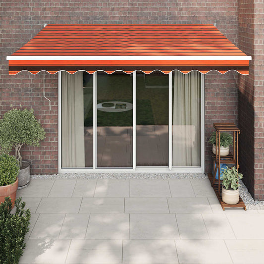 Tenda Retrattile Arancione e Marrone 3x2,5m Tessuto e Alluminio