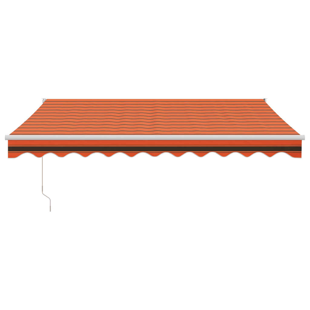 Tenda Retrattile Arancione Marrone Tessuto e Alluminio