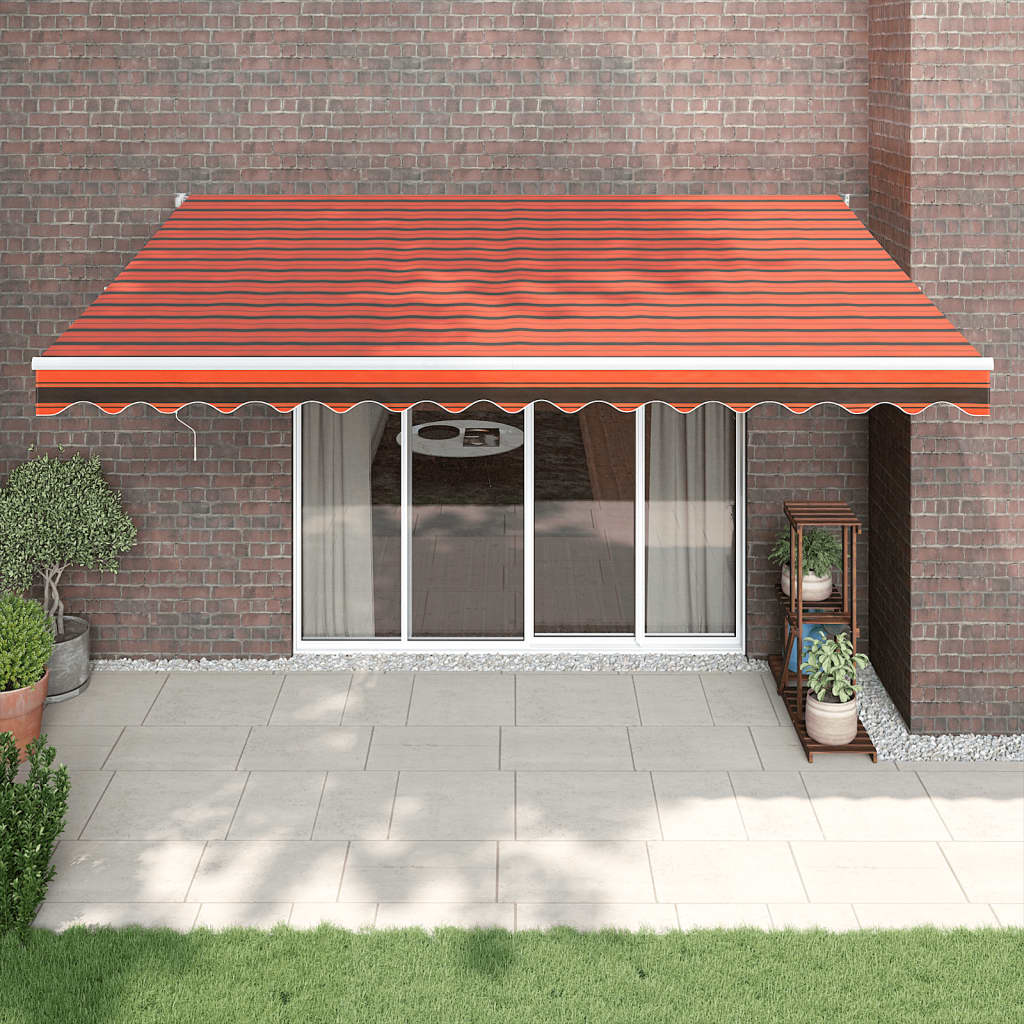 Tenda Sole Retrattile Arancione Marrone 4x3m Tessuto Alluminio | homemem39