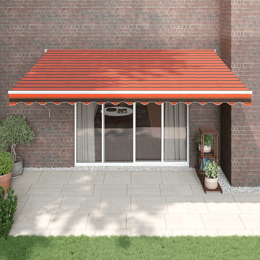 Tenda Sole Retrattile Arancione Marrone 4x3m Tessuto Alluminio | homemem39