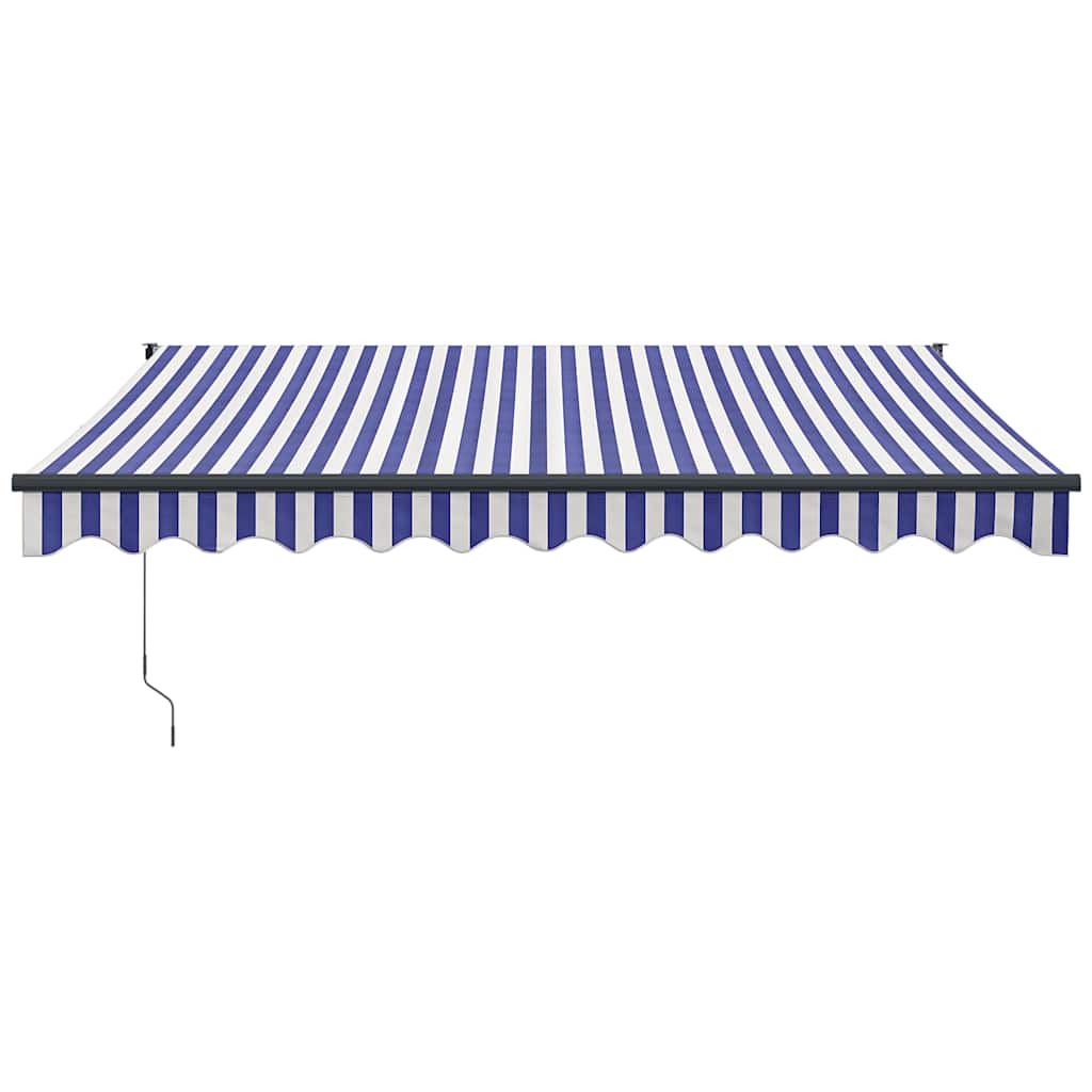 Tenda Sole Retrattile Blu e Bianca 3x2,5 m Tessuto e Alluminio | homemem39