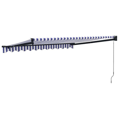Tenda Sole Retrattile Blu e Bianca 3x2,5 m Tessuto e Alluminio | homemem39