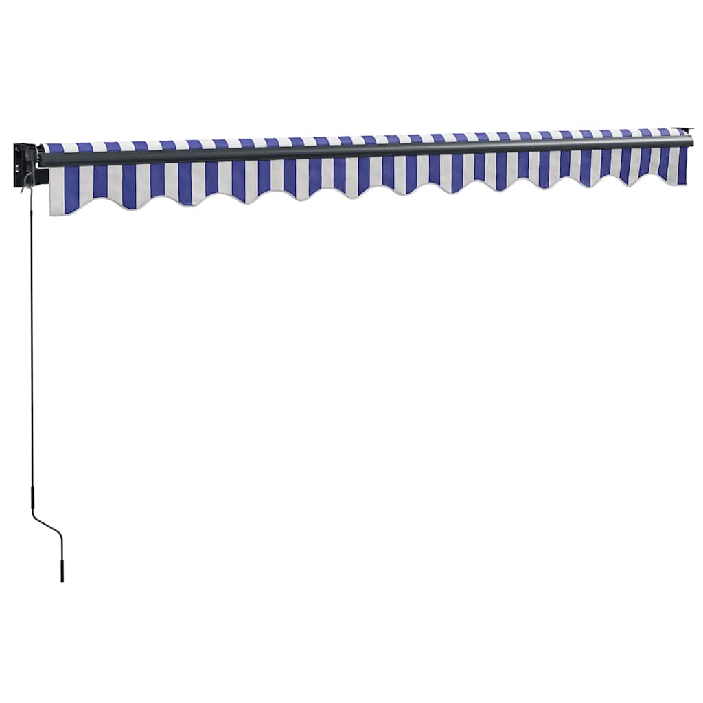 Tenda Sole Retrattile Blu e Bianca 3x2,5 m Tessuto e Alluminio | homemem39