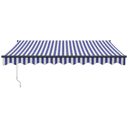 Tenda Sole Retrattile Blu e Bianca 3,5x2,5m Tessuto e Alluminio | homemem39