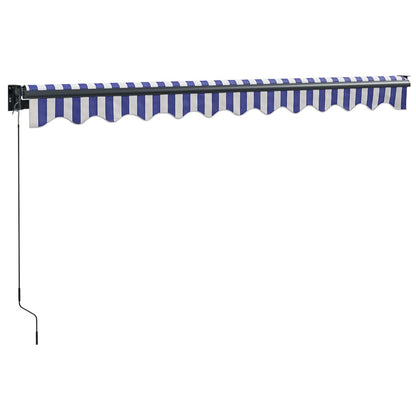 Tenda Sole Retrattile Blu e Bianca 3,5x2,5m Tessuto e Alluminio | homemem39