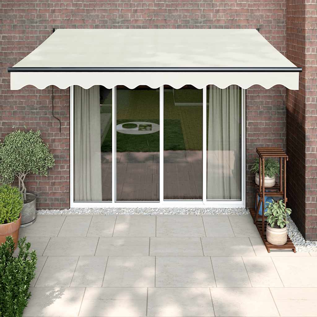 Tenda da Sole Retrattile Crema 3x2,5 m in Tessuto e Alluminio | homemem39