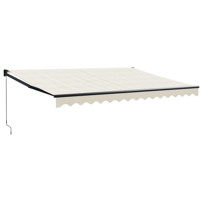 Tenda da Sole Retrattile Crema 4,5x3 m in Tessuto e Alluminio