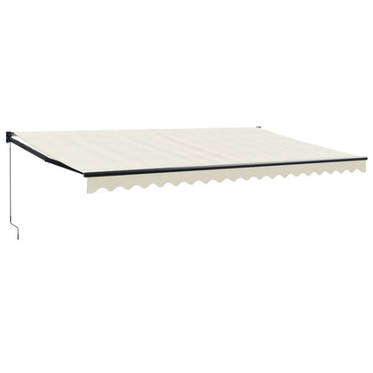 Tenda da Sole Retrattile Crema 5x3 m in Tessuto e Alluminio