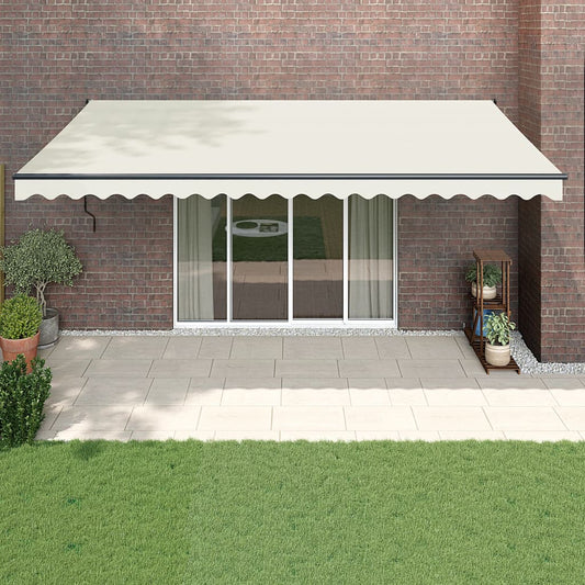 Tenda da Sole Retrattile Crema 5x3 m in Tessuto e Alluminio | homemem39