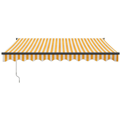 Tenda Retrattile Gialla e Bianca 3,5x2,5 m Tessuto e Alluminio | homemem39